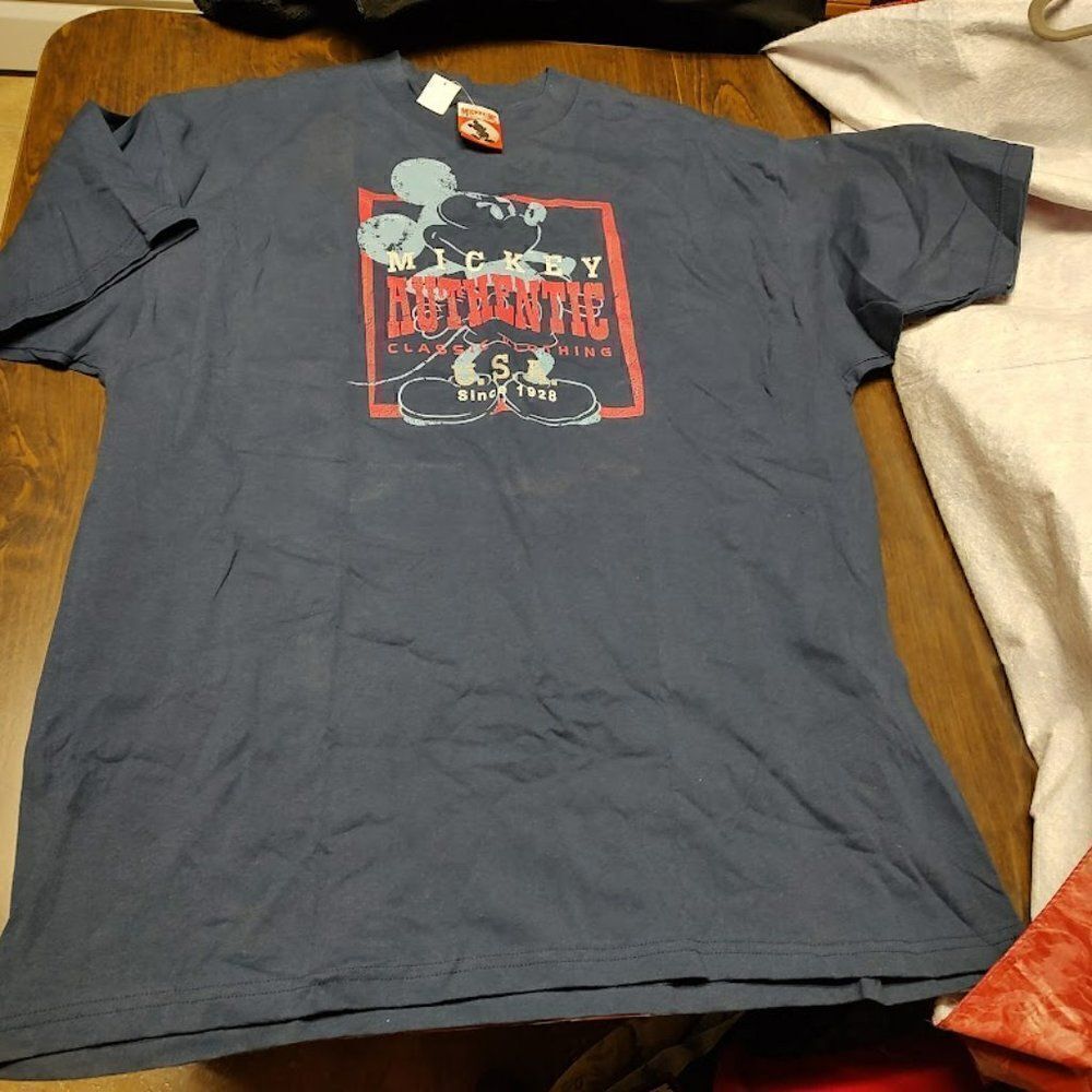New Vintage Mickey Inc Navy Blue Mickey Shirt Size Adult Unisex XXL